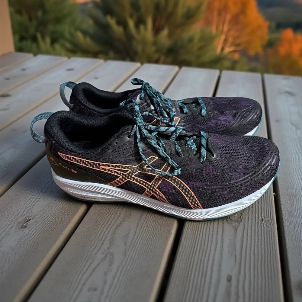 ASICS FujiLite 3 Trail Running Shoes Men’s 11.5 FlyteFoam Black Orange Purple